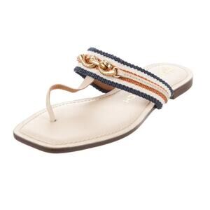 Tory Burch Jessa Leather Thong Sandal Dulce de Leche Tan Women 10.5